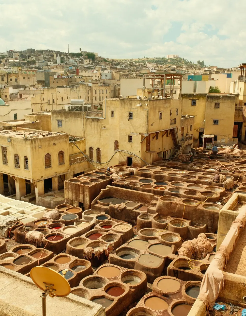 The tanneries of Fès seen from above