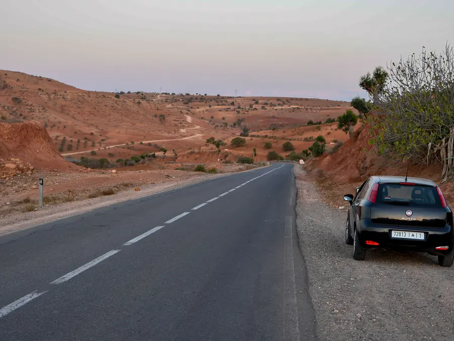 A road crossing the Moroccan countryside